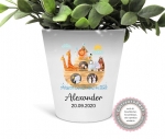 Blumentopf - Vase Arche personalisiert mit Name Taufe Geburt Kommunion Konfirmation Firmung Einschulung Geburtstag von Lüttentüddel®